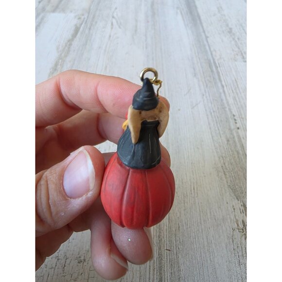 Dept 56 polliwoggs mini rabbit pumpkin Halloween ornament jack-o'-lantern shabby - Picture 4 of 7